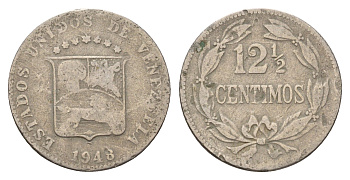 Венесуэла 12 1/2 сентимо 1948 Y 30a медно-никель 4132-717