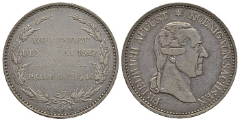 Саксония 1 талер 1827 на смерть Фридриха Августа I Jaeger 44 серебро 00-000-00