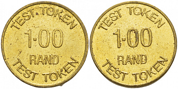ЮАР ЖЕТОН ИГРОВОЙ ND TEST TOKEN 100 RAND желтый металл 4532-1115