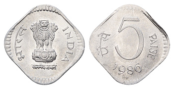 Индия 5 пайс 1986 KM 23 алюминий UNC 4151-133
