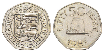 Гернси 50 пенсов 1981 KM 34 медно-никель UNC 4389-1141