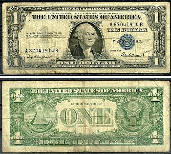 США 1 доллар 1957 Джордж Вашингтон Pick 419 бумага 6294-33-2-2