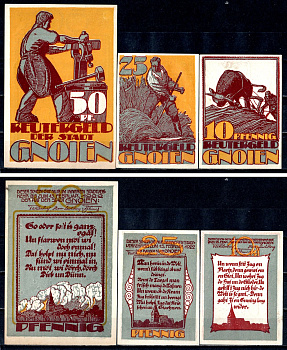 Гнойен (Мекленбург-Шверин) набор из 3 нотгельдов 1922 7556-10-1-2