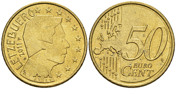 Люксембург 50 евроцентов 2011 KM 80 нордик UNC 4148-751