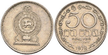 Шри-Ланка 50 центов 1978 KM 135.1 медно-никель 4566-1122