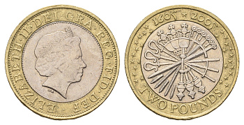 Великобритания 2 фунта 2005 Елизавета II (1952-2022), 400 лет ночи Гая Фокса (Пороховому заговору) KM 1052, Spink 4579 (K18) биметалл 4111-614