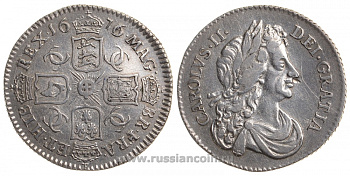 Англия 6 пенсов 1676 Карл II (1660-1685) Spink 3382, KM 441 серебро 00-819-63