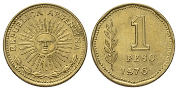 Аргентина 1 песо 1976 KM 69 алюминиевая бронза UNC 4601-952