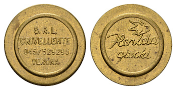 Италия, Верона жетон для равлечений диаметр 24 мм, вес 5,1 гр латунь 4670-742