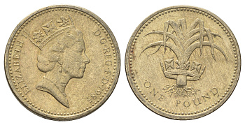 Великобритания 1 фунт 1985 Елизавета II (1952-2022) KM 941, Spink 4331 никель латунь 4700-713