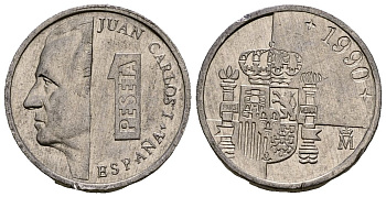 Испания 1 песета 1990 KM 832 алюминий 4173-668