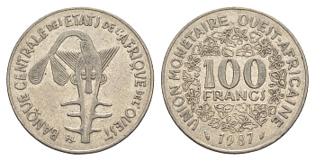 Западная Африка (BCEAO) 100 франков 1987 KM 4 никель 4619-316