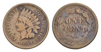 США 1 цент 1859 год-тип KM 87 медно-никель 1520-1111