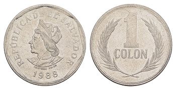 Сальвадор 1 колон 1988 KM 156 нержавеющая сталь 4646-652