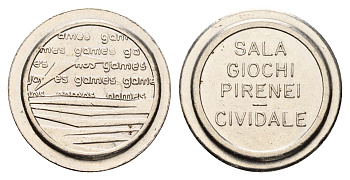 Италия, Чивидале жетон для равлечений Sale Giochi диаметр 24 мм, вес 5,3 гр нержавеющая сталь 4670-845