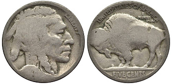 США 5 ЦЕНТОВ 1934 D, ИНДЕЕЦ, БИЗОН KM 134 медно-никель 27-721