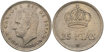 Испания 25 песет 1975 (79) Хуан Карлос I (1975-2014) KM 808 медно-никель 113-126