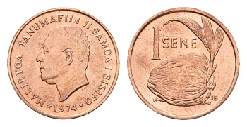 Самоа 1 сене 1974 KM 12 бронза UNC 96-1169