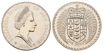 Новая Зеландия 1 доллар 1979 год-тип KM 48 медно-никель BU 4537-825