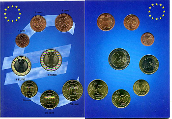 ФРГ евронабор из 8 монет 2002 J  биметалл  UNC  1-6-2-38