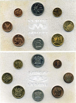 ЮАР государственный набор из 8 монет 1991 в запайке, тираж 15000 экз. KM MS 28   UNC  3-4-1-21