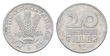 Венгрия 20 филлеров 1964 KM 550 алюминий 54-751