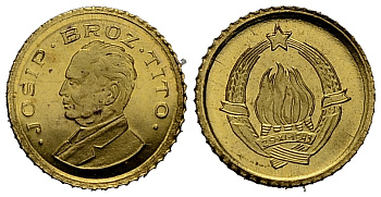 Парагвай медаль ND серия великие диктаторы, Иосип Броз Тито (1892-1980) золото PROOF 1525-1035