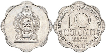 Шри-Ланка 10 центов 1978 KM 140 a алюминий 89-1854