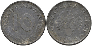 Германия 10 рейхспфеннигов 1943 A KM 101, J.371 цинк 4151-242