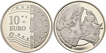 Бельгия 10 евро 2004 Расширение Европейского Союза KM 234 серебро PROOF 01-165-45