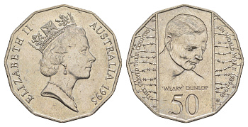 Австралия 50 центов 1995 50 лет со дня окончания Второй Мировой войны KM 294 медно-никель UNC 4165-334