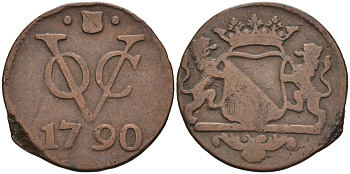 Нидерландская Восточная Индия, Утрехт (Утрехт) 1 дуит 1790 KM 111.1 медь 4577-324