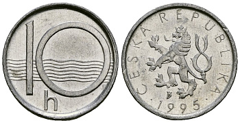 Чехия 10 геллеров 1995 KM 6 алюминий 4136-936