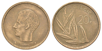 Бельгия 20 франков 1982 Belgie, Бодуэн I (1951-1993) KM 160 никель бронза 4624-357
