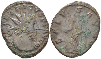 Римская Империя (императоры в Галлии) антониниан 271 - 274 Тетрик I. SALVS AVGG, Салюта, божество Здоровья, Колония Агриппины, Very fine RIC 126 биллон 1073-14-101