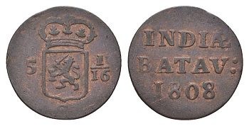 Нидерландская Восточная Индия, Голландия (Holland) 1 дуит 1808 KM 76 медь 4623-1136