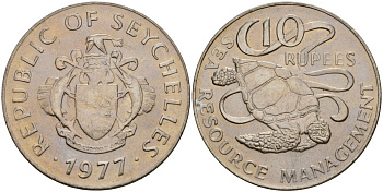 Сейшельские Острова 10 рупий 1977 ФАО KM 37 медно-никель 3897-1034