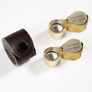 Лупа прецизионная 20-кратная, позолоченная. Leuchtturm. 338888