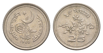 Пакистан 25 пайс 1968 KM 30 медно-никель UNC 4649-318