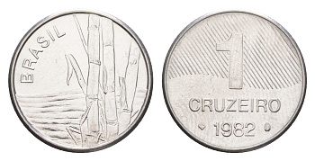 Бразилия 1 крузейро 1982 KM 590 нержавеющая сталь UNC 4644-514