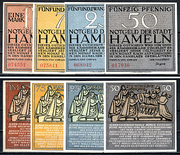 Хамельн (Пруссия, Ганновер) набор из 4 нотгельдов 1918-1922 2193-4-2-2