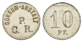 Ромбах 10 пфеннигов ND Consum-Anstalt - «Учреждено для потребления» Marchand 20.1 железо aUNC 1531-1211