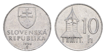Словакия 10 геллеров 1996 KM 17 алюминий 4659-541