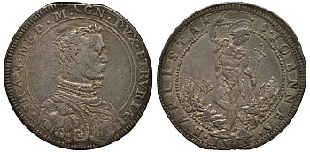 Тоскана 1 пиастр 1585 Франческо I Dav. 8386 серебро 10-005-44