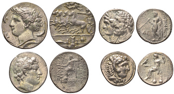 Европа лот из 4 медалей-имитация Античных монет ND 4661-221-224