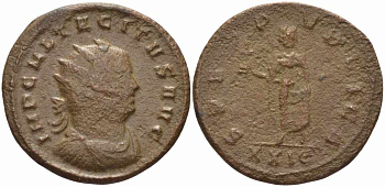 Римская Империя аврелианиан 275 Тацит SPES PVBLICA Рим Very fine (unique! легенда аверса IMP CM L (sic!) TACITVS AVG) RIC 94 var бронза 1073-16-72