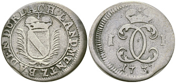 Вальдек 1/24 талера 1737 KM 16 серебро 4044-241