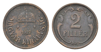 Венгрия 2 филлера 1927 BP KM 506 бронза 4664-836