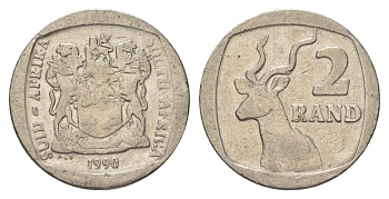 ЮАР 2 ранда 1990 KM 139 медь плакированная никелем 4626-1111