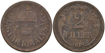 Венгрия 2 филлера 1930 BP KM 506 бронза 4115-1123